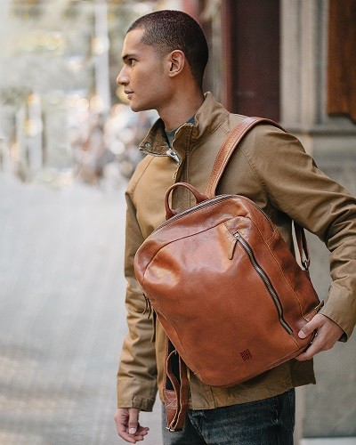 Leather backpack BIBA Gary
