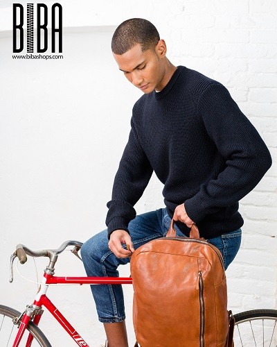 Leather backpack BIBA Gary